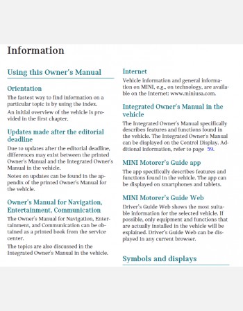 mini cooper 2024 owners manual